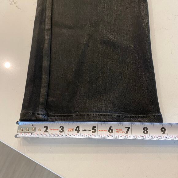 NWT 7 for all mankind High Waist Slim Kick Jeans in Coated Black Size 32 - Picture 12 of 13